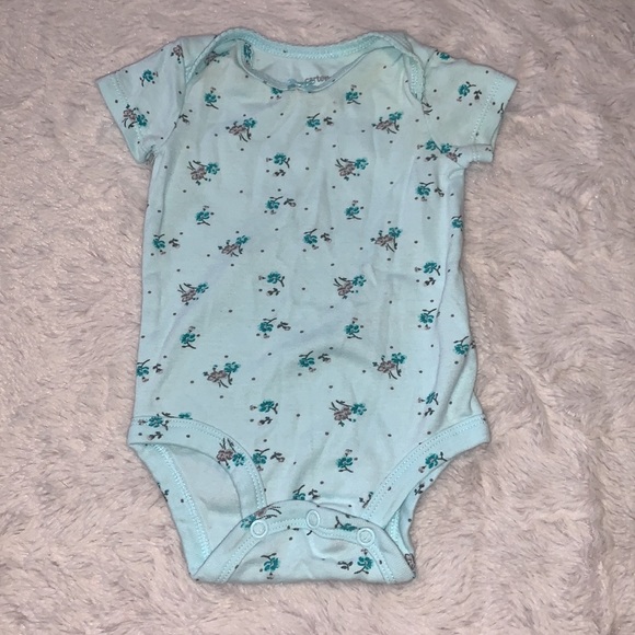 Carter's Other - (3 for $10) Carter’s blue floral bodysuit